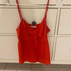 Madewell - Tie Satin Tank - Bright Red - XS